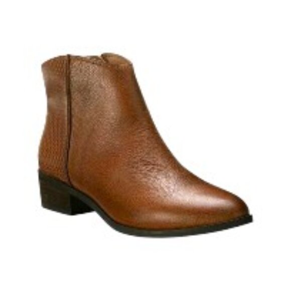 Sun Stone Jolene Ankle Booties Cognac Leather 9 - Picture 1 of 2
